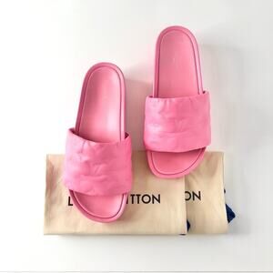 Louis Vuitton Jumbo Comfort Flatform Monogram Mules Slides 38